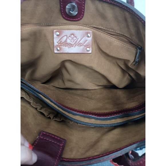 Vintage Patricia Nash Womens Eastleigh Tote Shoulder Bag Large Red Leather - Picture 9 of 11